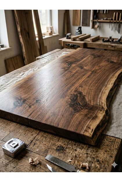 Tasarım Doğal Ceviz masa Doğanın Sanatı: 178x78 cm Masif Ceviz