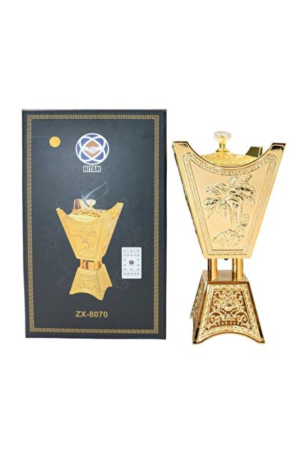 A HITAM Gold Electronic Incense Burner – Model ZX-8070 for Home and