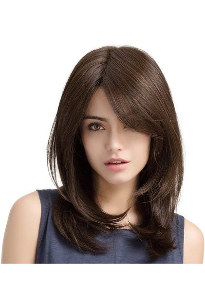 Fiber Heat Resistant Wig With Bangs for Women Natural Looking Full Wigs for Daily Use,Party Cosplay