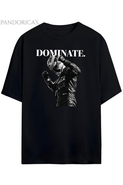 Pandorica's Max Verstappen Tasarimi Dominate Yazılı Unisex Pamuklu T-shirt