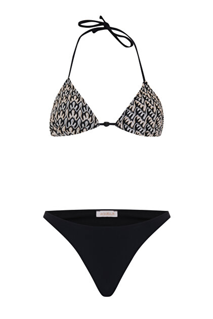Triko Desenli Üçgen Bikini Takım