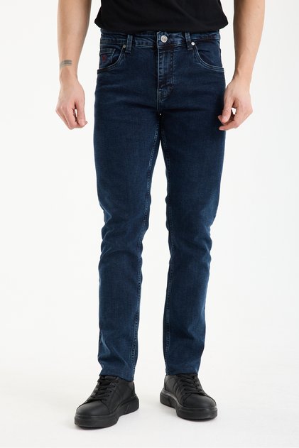 Slim Fit Dark Navy Blue Stretch Fabric Jeans