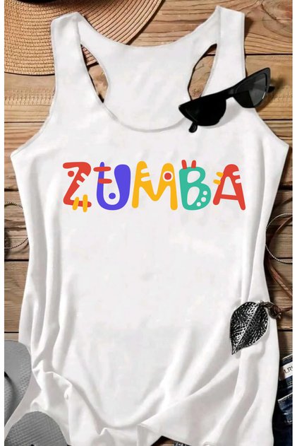Zumba Printed Women's Swimmer Athlete Cotton Pack U-Neck Tshirt