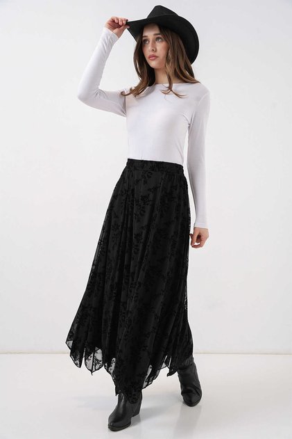 Patterned Lined Skirt