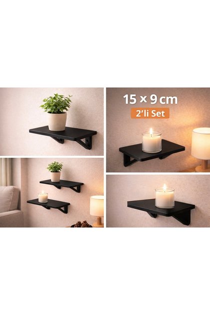2’li Set Mini Duvar Rafı – Plastik Raf (15 x 9 cm)