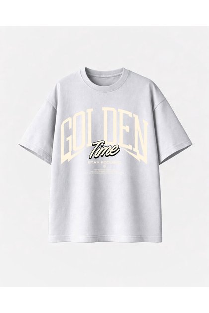 Golden Time Printed White Tshirt