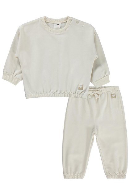 Baby Girl Plain Basic Heart Set 6-18 Months - Beige