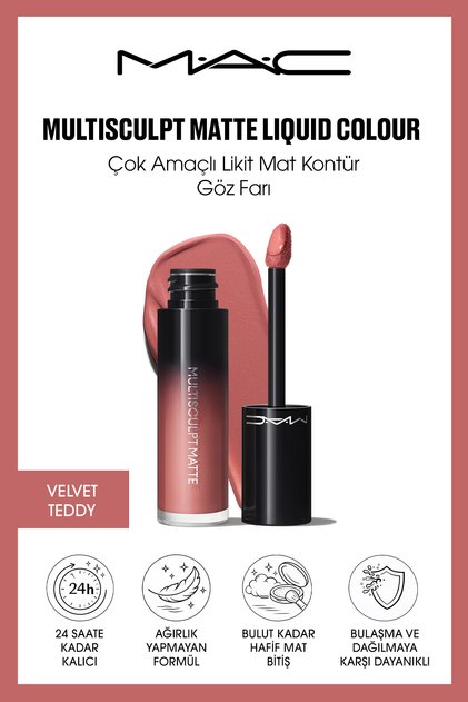 MULTISCULPT MATTE LIQUID COLOUR Çok Amaçlı Likit Mat Kontür ve Göz Farı - Velvet Teddy