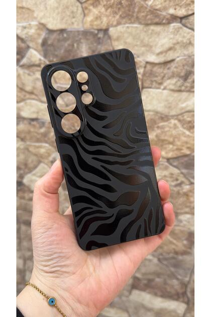 Samsung Galaxy S26 Ultra Compatible Zebra Patterned Silicone Shock-Absorbing Classic Protected Rubber Case