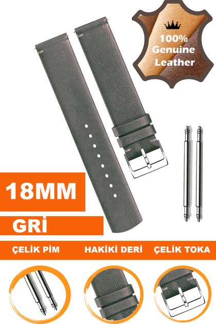 Genuine Leather Watch Band Strap Compatible with 18mm Watches L04Mk-18Mm