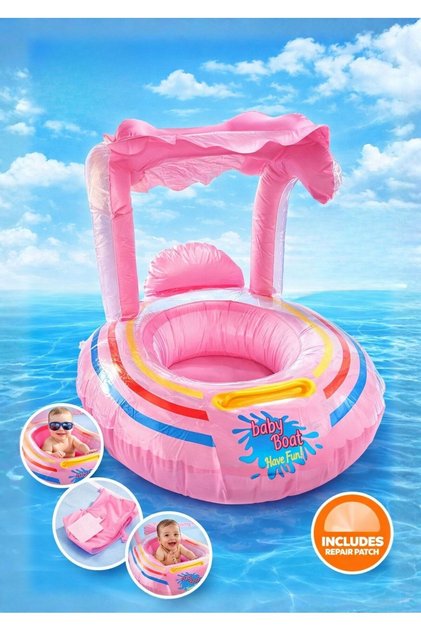 Gölgelikli Tenteli Çocuk Deniz Simiti Baby Float Bebek Deniz Simiti 0-3 Yaş Bebek Botu