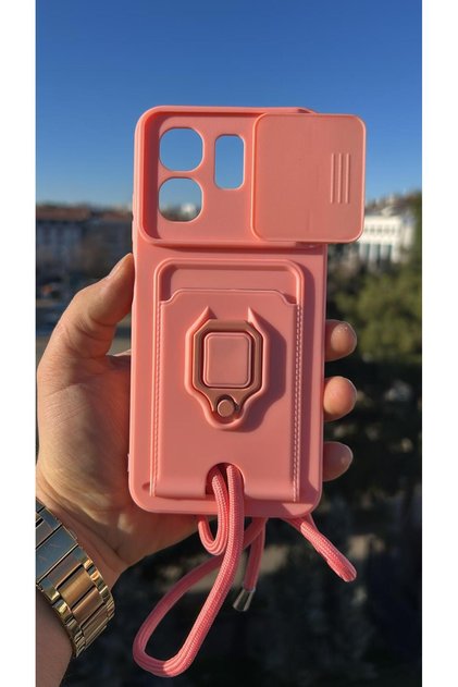 Neck Strap Ring Stand Phone Case Compatible with Infinix Hot 50I and Smart 9