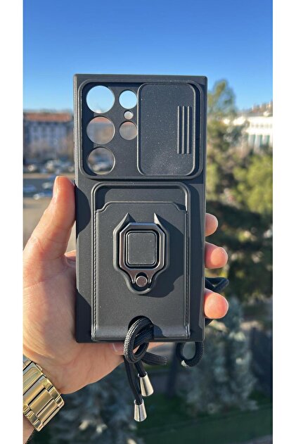 Phone Case with Neck Strap and Ring Stand Compatible with Galaxy S24 Ultra