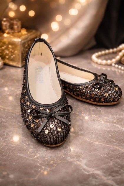 Sequined Girls' Dress Ballet Flats