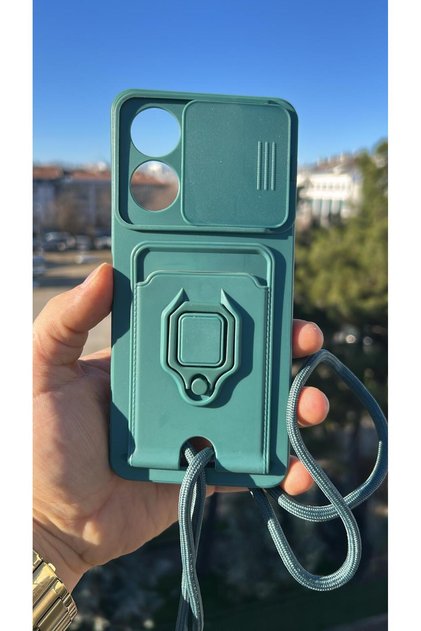 Phone Case Compatible with Vivo Y36, with Neck Strap and Ring Stand