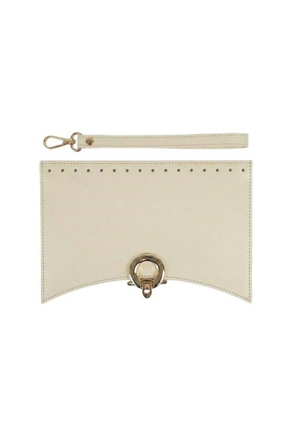 Set de huse piele sintetică geantă cu accesorii aurii - Crem