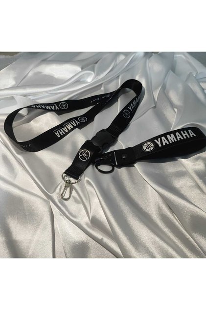Yamaha Black Keychain and Neck Strap Rope Set Quality Auto - Moto Accessory