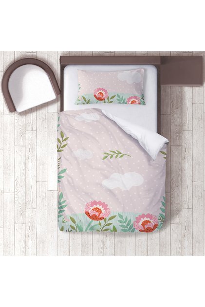 Children's Room Cotton Lu Duvet Cover Set Bed Sheet Sız Çiçekli Bahçe