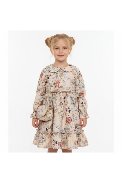 Floral Girl's Dress with Bag