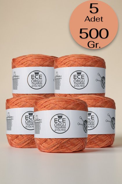 Relax, somon rengi,4 mevsim, çok parlak ve yumuşak, premium viskon örgü ipi (500 gr.)
