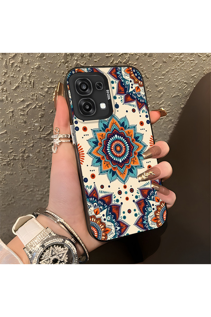 Oppo A6 Pro 5g Compatible Silicone Edge Hard Back Anti-Fall Phone Case Fars Patterned