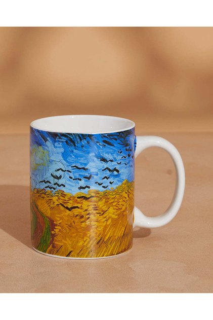 Blue And Brown Printed Mug 350ml