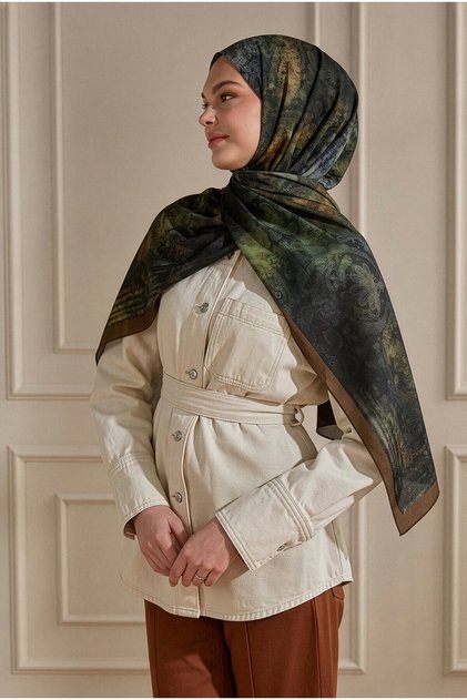 Orange Ethnic Shade Patterned Organic Shawl