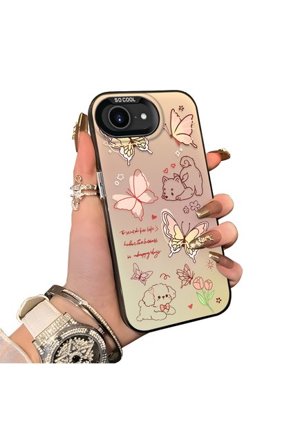iPhone 16E/17E Compatible Hard Acrylic Back Silicone Edge Lens Protection Case