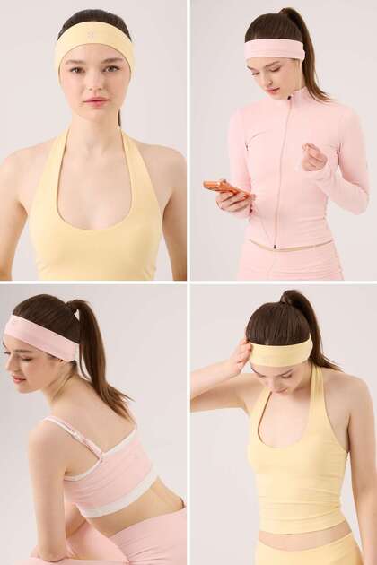 Holly Saç Bandı Sarı - Pembe Set