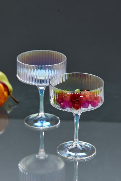 360 ml Set of 2 Borosilicate Glass Presentation Bowls with Footed Base Ckr3642