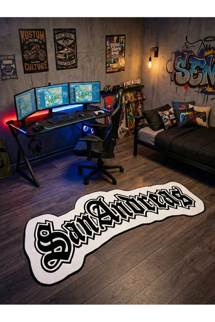 Non-Slip Sole Playstation Xbox Themed Machine with Washable Gamer Youth Rooms Rug Size 60X150