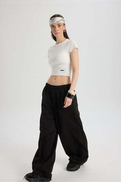 Scarlet Black Cropped Tracksuit Set
