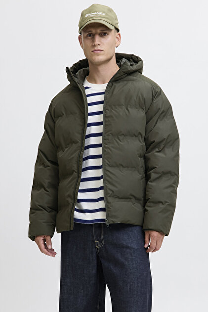 Jack & Jones JJEHERO PUFFER HOOD - Winterjas - mehrfarbig/meerkleurig