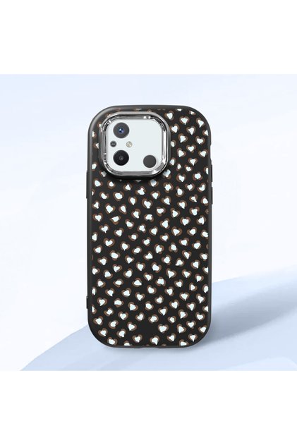 Redmi 12C Compatible Shock-Absorbing Camera Protected Black Silicone Case Leopard Printed I