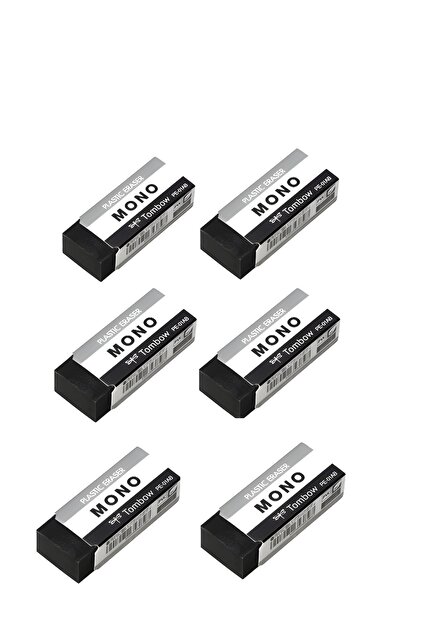 Mono 17X11X43Mm 6 Pieces Black Eraser