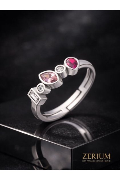 Colorful Zircon Stone Women's Ring | Adjustable Vip Ring