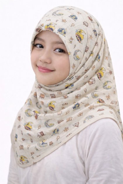 Young girl child woman Cotton piece scarf headscarf foulard daily taraweeh prayer quran course gift