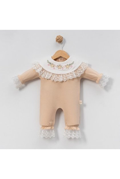 Baby Girl 3-6-9-12 Months Floral Embroidered Baby Girl Jumpsuit