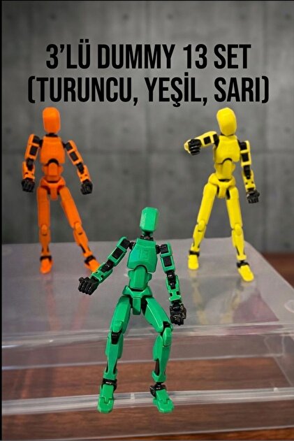 MD Design Dummy 13 Robot Aksiyon Figür Seti 3'lü – 3D Hareketli