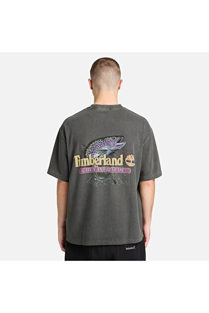 Timberland Fly Fishing Graphic Tee Erkek Siyah Tshirt Tb0a5n7z0011