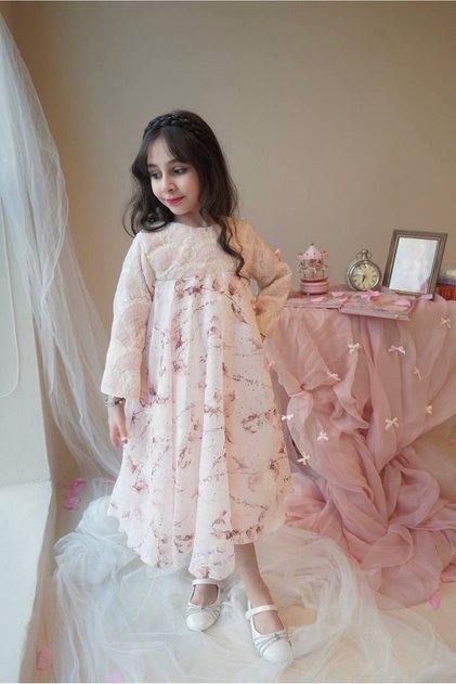 Pink floral dress, comfortable fit