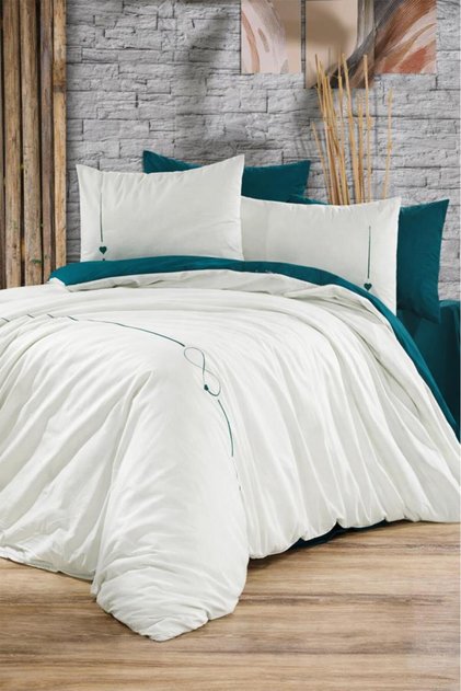 Lovely Reversible Double Duvet Cover Set Blue