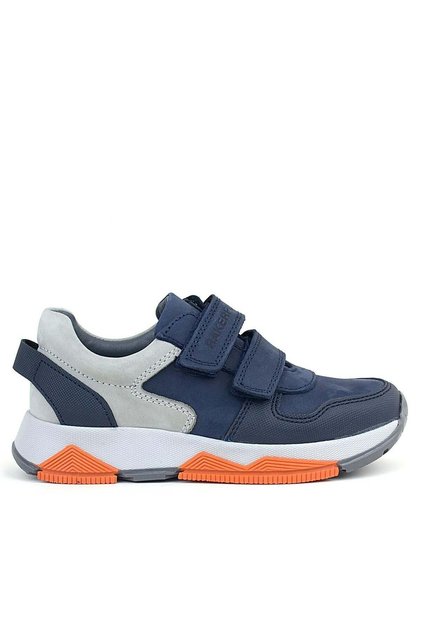 3880 Rakerplus Genuine Leather Gray-Dark Navy Blue Children's Sneakers S Sports Shoes with Velcro