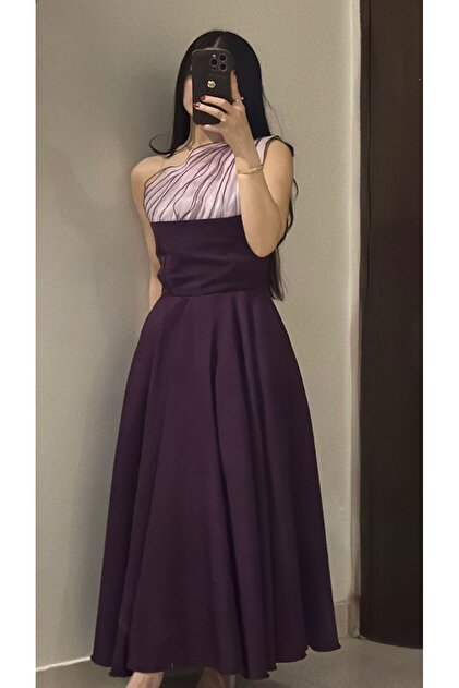 AMAZ royal purple evening dress- Trendyol