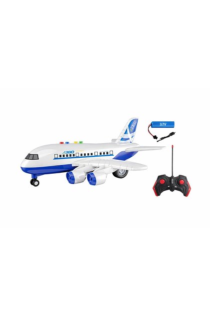 R/C Passenger Airplane Toy with Lights, Music & DIY Assembly – Rechargeable RC Aircraft for Kids