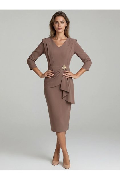 Rochie Ines crem-roze