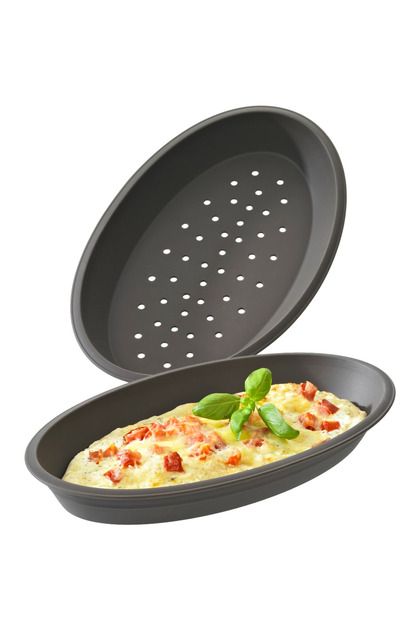 Set de 2 forme pentru pizza FlexiForm din silicon platinat premium, culoare maro