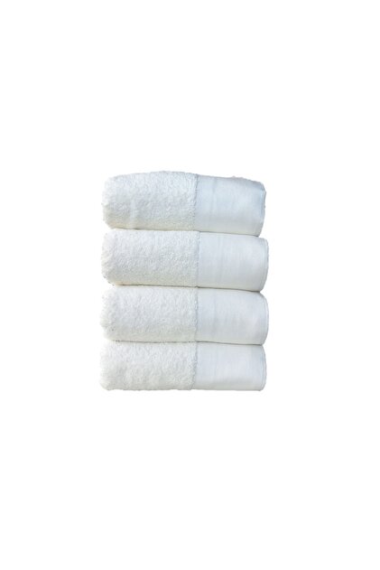 El Havlusu 4 Pieces White with Special Edges Woven 50 X 100 Soft