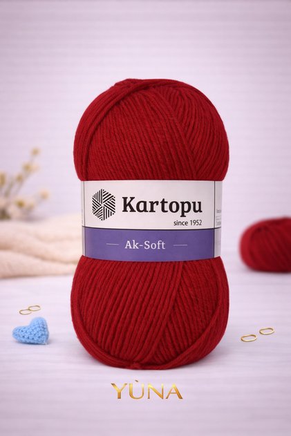 Aksoft Knitting Yarn K114 Red