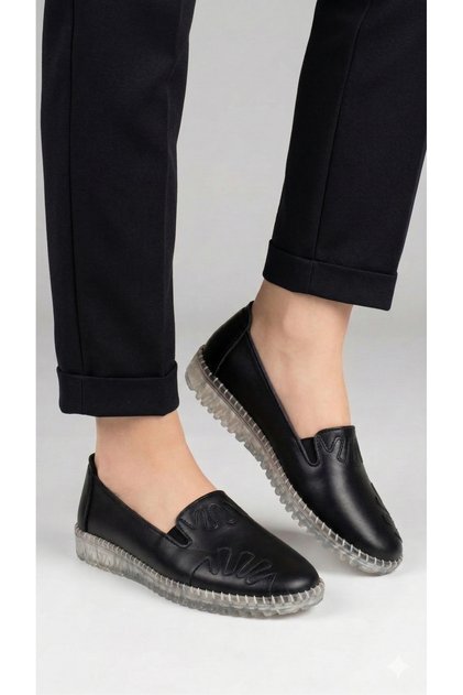 Women's Black Comfortable Fit Transparent Orthopedic Sole Casual Shoes